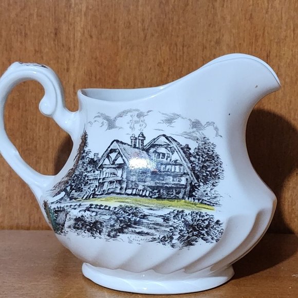 Staffordshire Yorkshire Multicolor Ironstone Creamer English farm 10oz - Picture 6 of 13